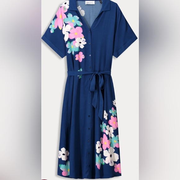 POM Amsterdam ink blue blossom dress - Picture 2 of 5